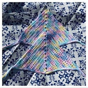 Pastel Rainbow Crocheted Hair Bandana/Scarf ✨